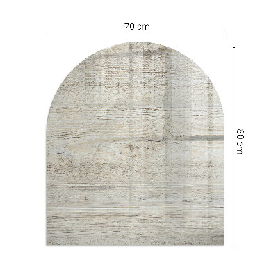 Glas unter Kamin halboval Helle Holzstruktur