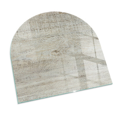 Glas unter Kamin halboval Helle Holzstruktur