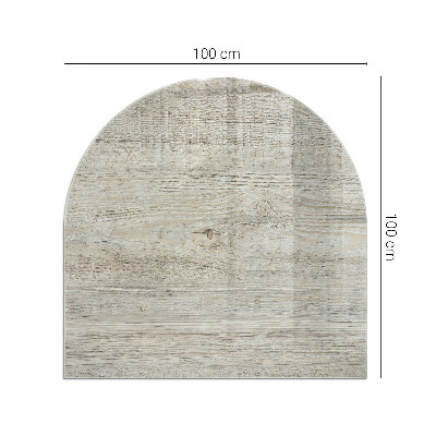 Glas unter Kamin halboval Helle Holzstruktur