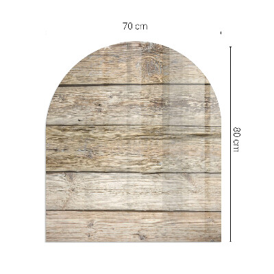 Glasplatte für Kamin halboval Holzbrett im Layout