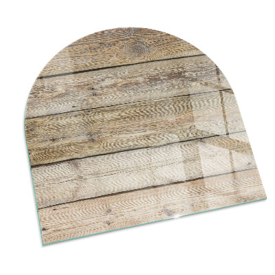 Glasplatte für Kamin halboval Holzbrett im Layout