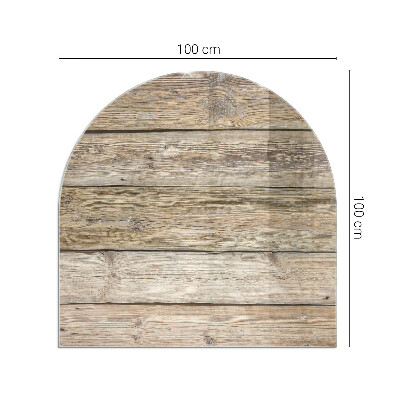 Glasplatte für Kamin halboval Holzbrett im Layout