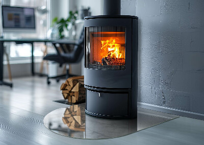 Glasplatte für Kamin halboval Marmor-Texturmuster