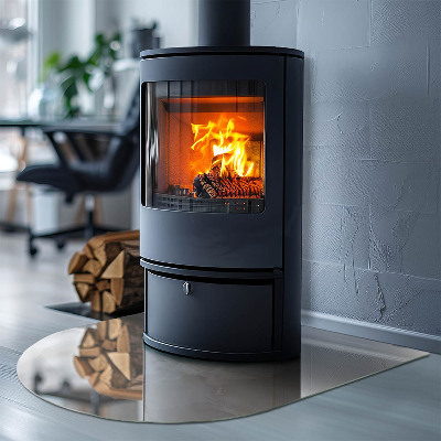 Glas unter Kamin halboval Natürliches Marmormuster
