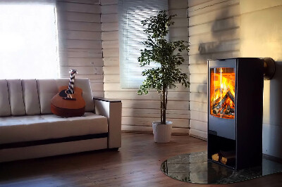 Glasplatte für Kamin halboval Elegantes Marmormuster