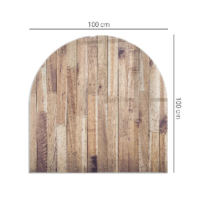 Glasplatte für Kamin halboval Holzbrett im Layout