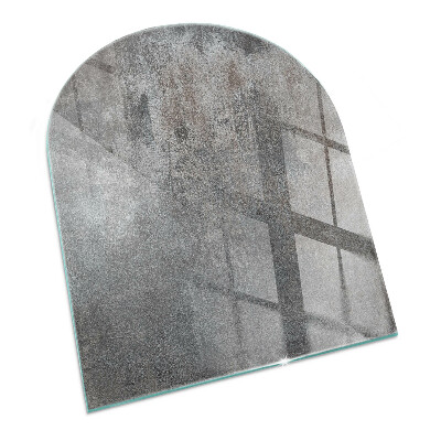 Glas unter Kamin halboval Rohe Oberflächenstruktur