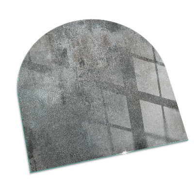 Glas unter Kamin halboval Rohe Oberflächenstruktur