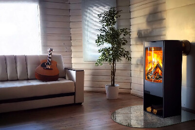 Glas unter Kamin halboval Rohe Oberflächenstruktur