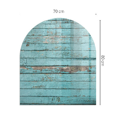 Glas unter Kamin halboval Bretter im rustikalen Stil