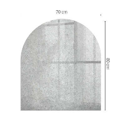 Glas unter Kamin halboval Rohbetonstruktur