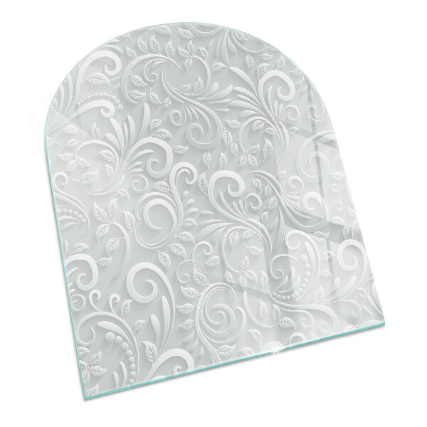 Glas unter Kamin halboval Elegantes Pflanzenmuster