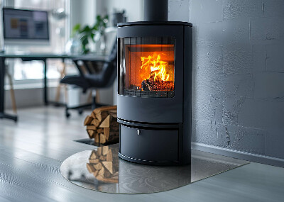 Glas unter Kamin halboval Elegantes Pflanzenmuster