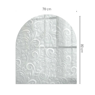 Glas unter Kamin halboval Elegantes Pflanzenmuster