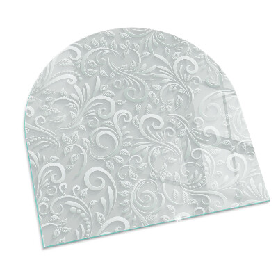 Glas unter Kamin halboval Elegantes Pflanzenmuster