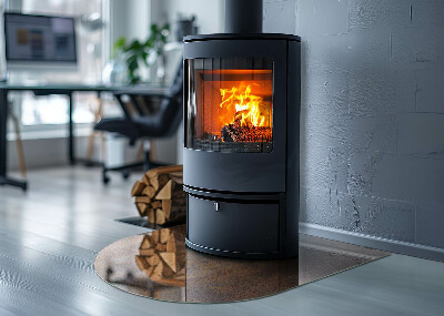 Glas unter Kamin halboval Roststruktur auf dem Hintergrund