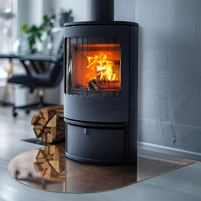 Glas unter Kamin halboval Roststruktur auf dem Hintergrund