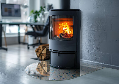 Glasplatte für Kamin halboval Abstraktes Texturmuster