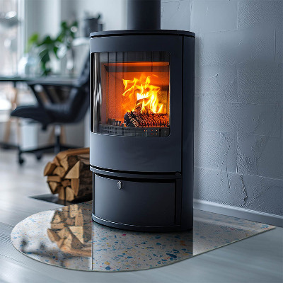 Glasplatte für Kamin halboval Abstraktes Texturmuster