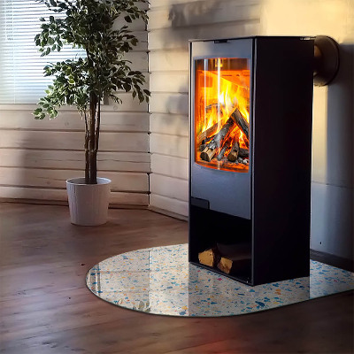 Glasplatte für Kamin halboval Abstraktes Texturmuster