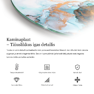 Glas unter Kamin halboval Farbe: Dunkles Graphit