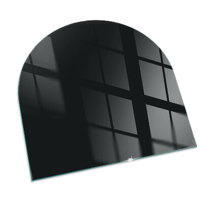 Glas unter Kamin halboval Farbe: Dunkles Graphit
