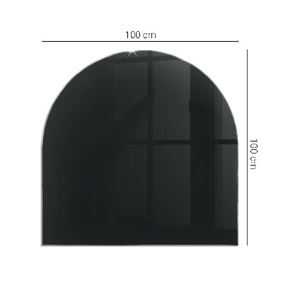Glas unter Kamin halboval Farbe: Dunkles Graphit