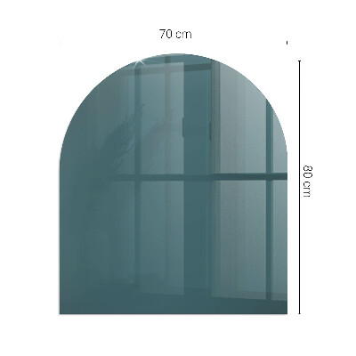 Glasplatte für Kamin halboval Meeresfarbe