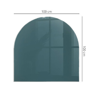 Glasplatte für Kamin halboval Meeresfarbe