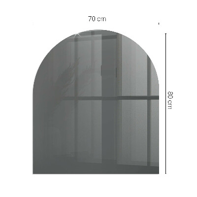 Glas unter Kamin halboval Farbe Graubraun