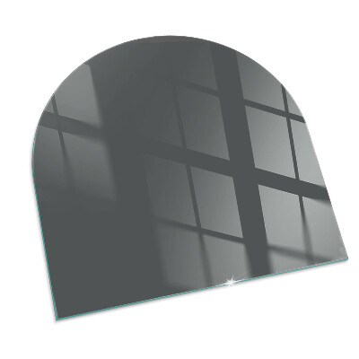 Glas unter Kamin halboval Farbe Graubraun