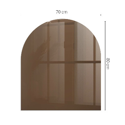 Glasplatte für Kamin halboval Farbe Braun
