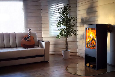 Glasplatte für Kamin halboval Farbe Braun