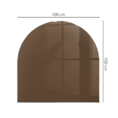 Glasplatte für Kamin halboval Farbe Braun