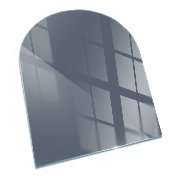 Glas unter Kamin halboval Farbe Dunkelblau