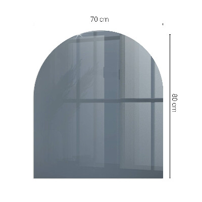 Glas unter Kamin halboval Farbe Dunkelblau