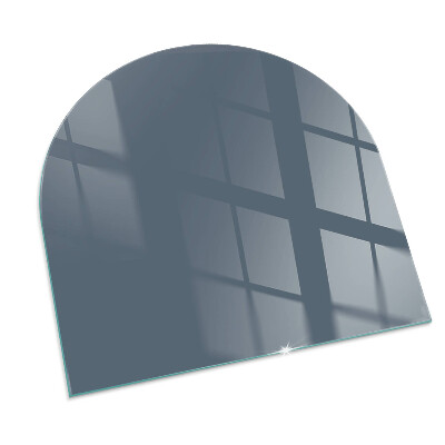 Glas unter Kamin halboval Farbe Dunkelblau