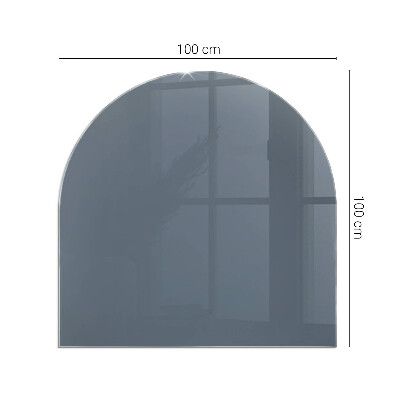 Glas unter Kamin halboval Farbe Dunkelblau