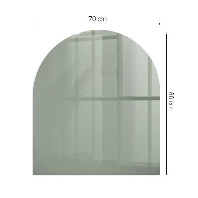 Glas unter Kamin halboval Farbe graugrün