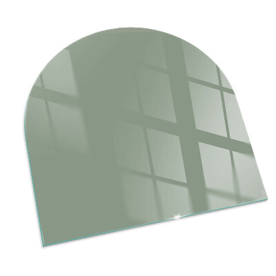 Glas unter Kamin halboval Farbe graugrün