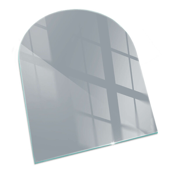 Glas unter Kamin halboval Farbe: Grau