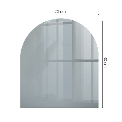 Glas unter Kamin halboval Farbe: Grau