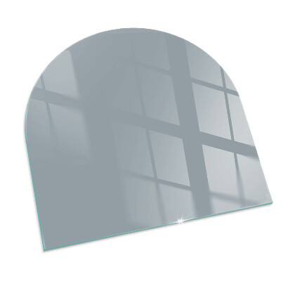 Glas unter Kamin halboval Farbe: Grau