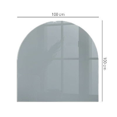 Glas unter Kamin halboval Farbe: Grau