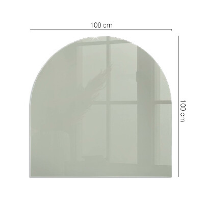 Glasplatte für Kamin halboval Farbe Graugrün