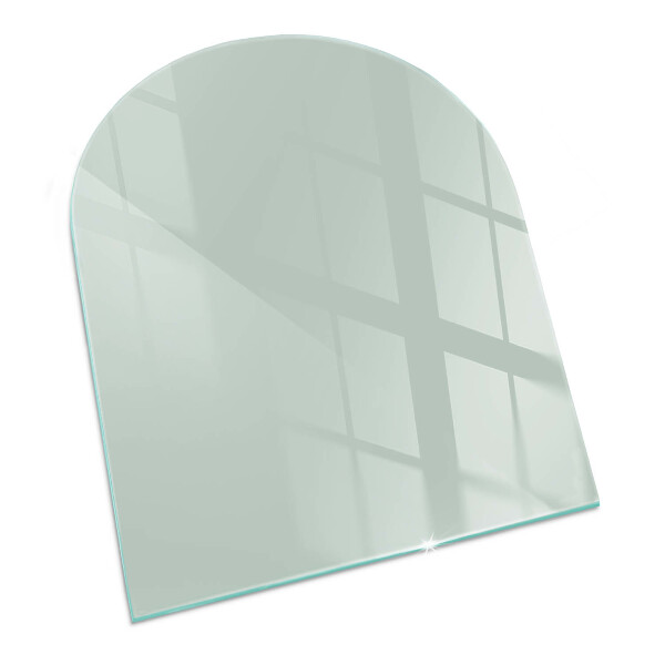 Glas unter Kamin halboval Farbe Hellgrün