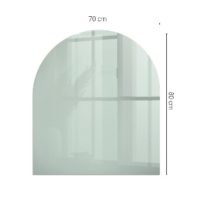 Glas unter Kamin halboval Farbe Hellgrün
