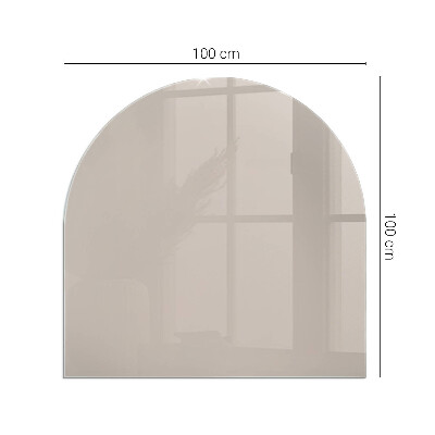 Glasplatte für Kamin halboval Farbe Hellbraun