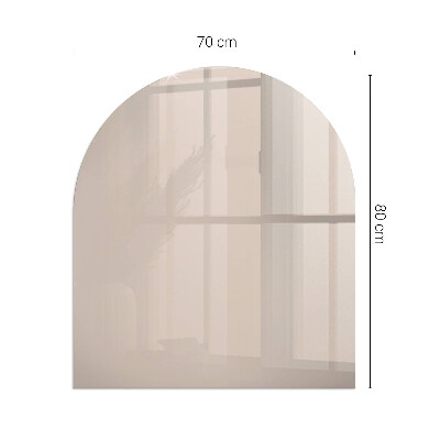 Glas unter Kamin halboval Farbe Hellbraun