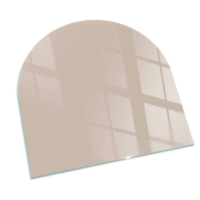 Glas unter Kamin halboval Farbe Hellbraun